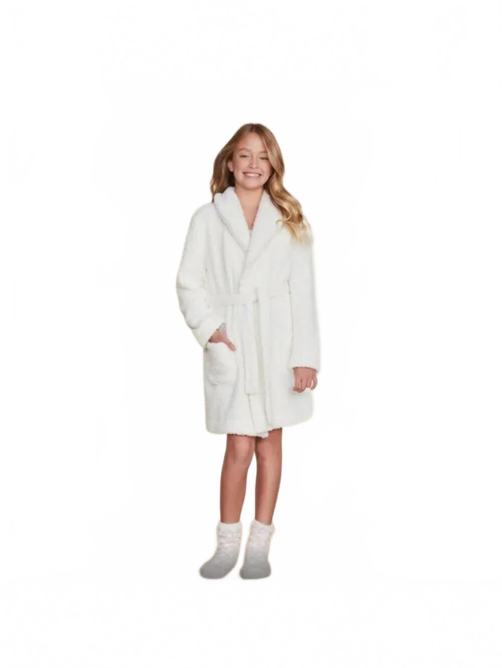Barefoot Dreams Pearl Brushed CozyChic Youth Robe Size 6/7